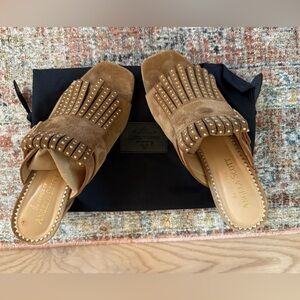 The Office of Angela Scott Suede Mules